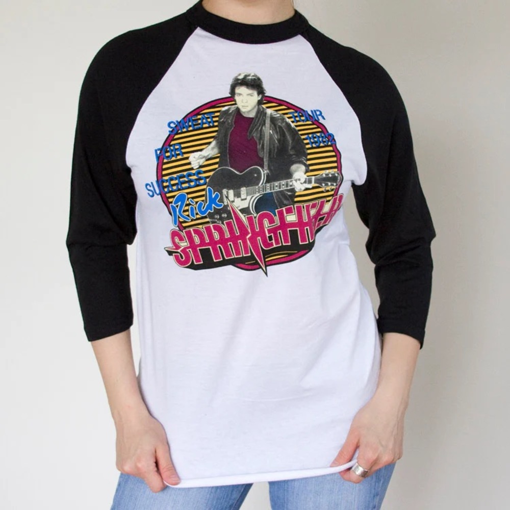 Rick Springfield Retro 1982 Concert Inspired Raglan Long Sleeve